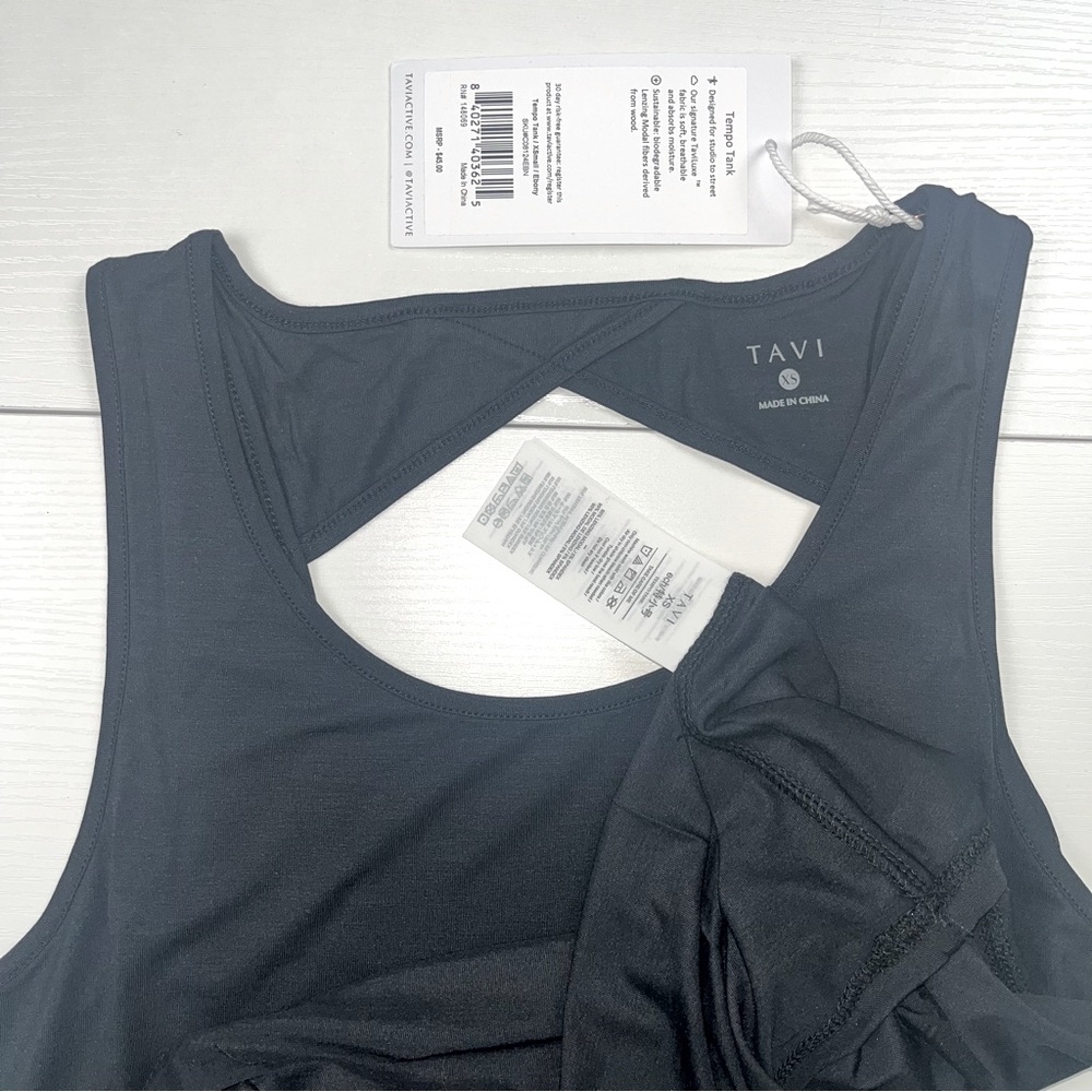 Tavi Active Sold @Neiman Marcus Ebony Tempo Tank XS Classic Silhouette &Cut Outs - Picture 6 of 8